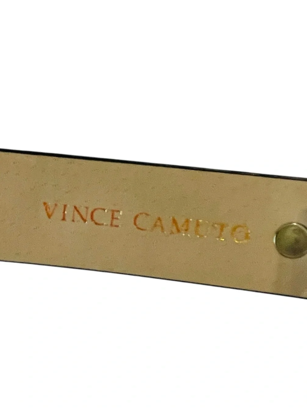 Vince Camuto Black Leather Belt with Gold Double Ring Bamboo Buckle